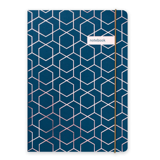 Matilda Myres | A5 Notebook with Rose Gold Foil | Navy