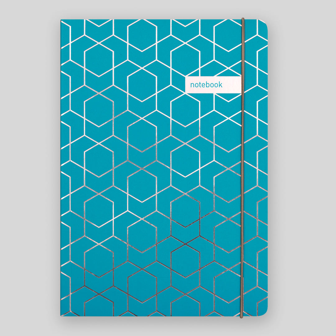 Matilda Myres | A5 Notebook with Rose Gold Foil | Teal