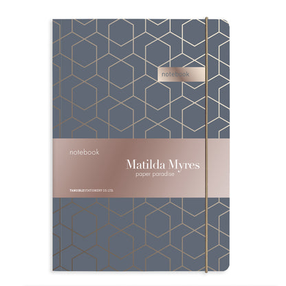 Matilda Myres | A5 Notebook with Rose Gold Foil | Grey