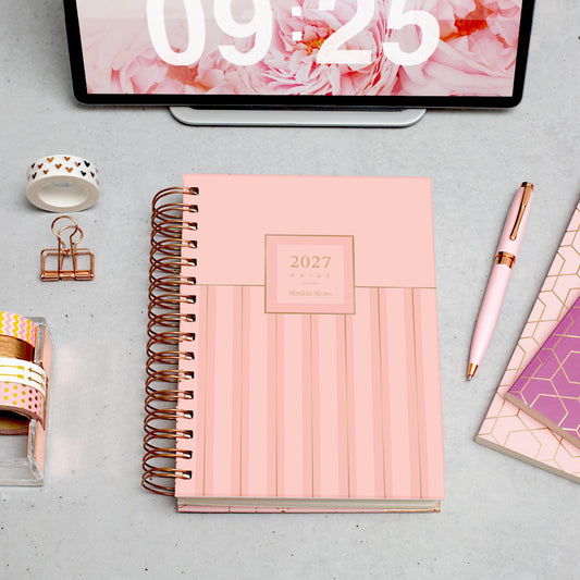 Matilda Myres | 2027 Diary - A5 Daily Planner with Rose Gold Wiro | Day-to-Page