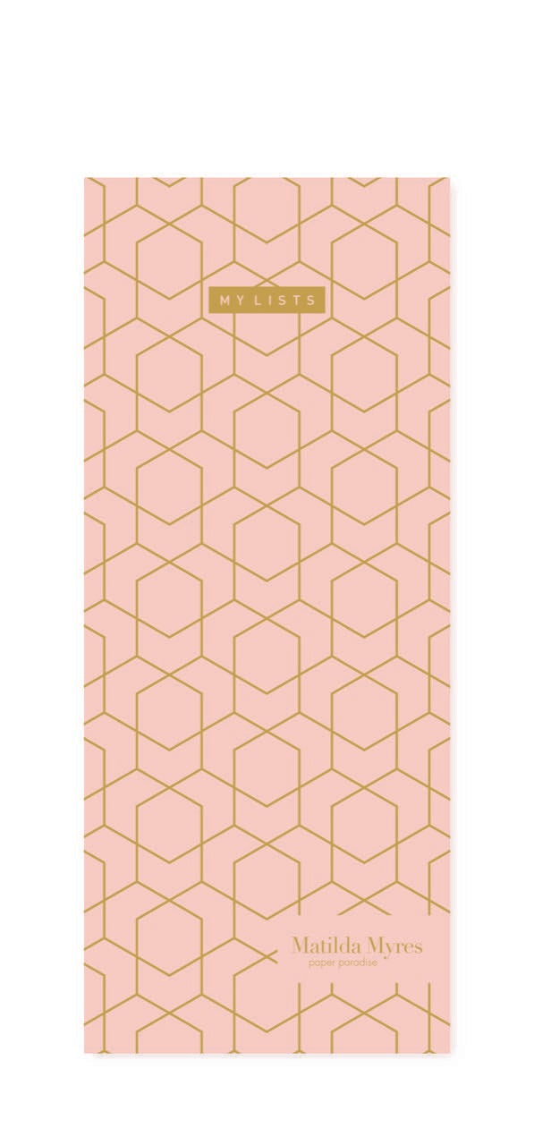Matilda Myres | Slim List Pad with Magnetic Strip | Pink