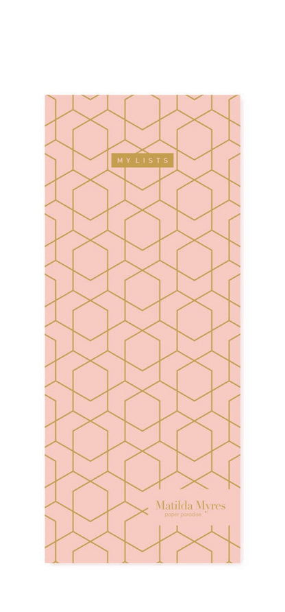 Matilda Myres | Slim List Pad with Magnetic Strip | Pink