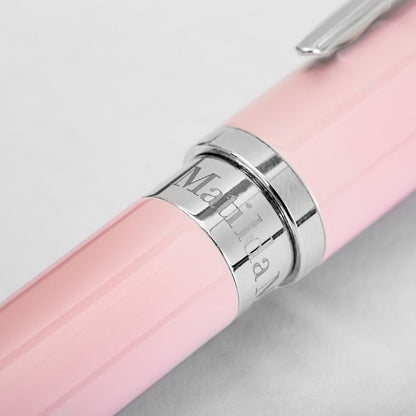 Matilda Myres | Ball Point Pen with Black Ink | Silver & Pink