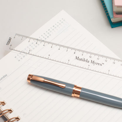 Matilda Myres | 2027 Diary - A5 Daily Planner with Rose Gold Wiro | Day-to-Page in Grey